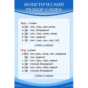 Стенд "Фонетический разбор слова"