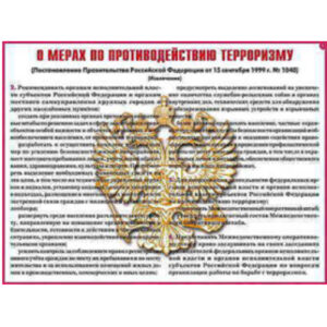 Плакаты "Терроризм — угроза обществу" (10 плакатов, ф.А3)