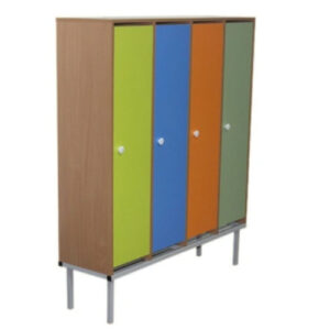 Шкаф детский для одежды на метал. опорах (метал. сетка для обуви) 1- местный шкаф 310х340х1420 мм.