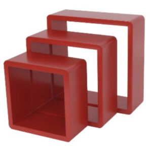Комплект настенных полок 200x200 мм/240x240 мм/280x280 мм. красный