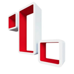 Комплект полок 425х210х100 мм; 170х170х100 мм; 170х170х100 мм (Белый/Красный)