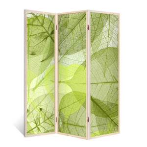 Ширма двухсторонняя с картинкой (листья). 1760х1400 мм.
