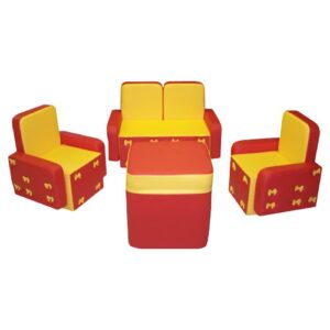 «Бантик» комплект детской мягкой мебели красно-желтый
