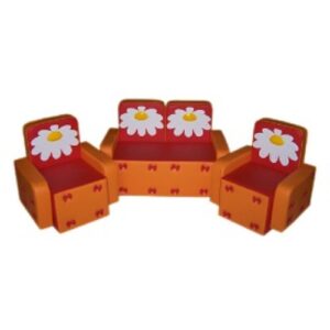 «Бантик с аппликацией без столика» комплект оранжево-красный