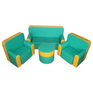 "Малютка" комплект мягкой набивной мебели зелено-желтый