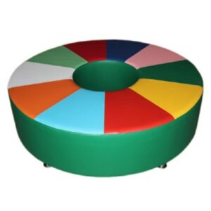 «Диван круглый «Калейдоскоп 140» на опоре зеленый. 1300х400 мм.