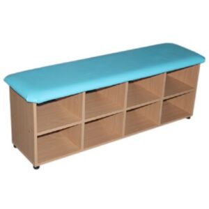 «Тумба полумягкая под обувь» бук, голубой. 1260х360х470 мм.