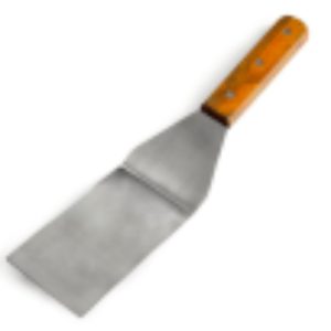 Лопатка L=13х7 см поварская неперфорированная металлическая с деревянной ручкой
