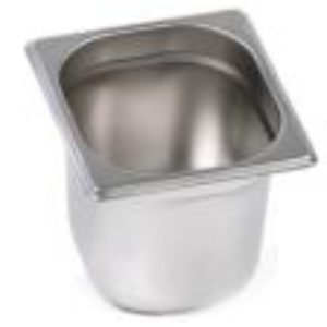 Гастроемкость без крышки нерж. GN-1/6 глубина 150, 2,5 л. (176х162х150 мм)
