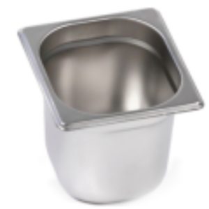 Гастроемкость без крышки нерж. GN-1/6 глубина 200, 3,3 л. (176х162х200 мм)