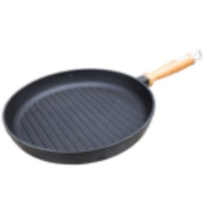 Сковорода гриль (чугун) d=240х40мм, д/р гриль (Эколит)