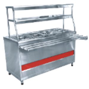 Мармит 2-х блюд с г/ёмкостями ПМЭС-70КМ-80 "АСТА" (1500x705(1030)x1482 мм, полн. нерж., подсветка, 1,6кВт, 230В)