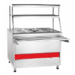 Мармит 2-х блюд ЭМК-70КМ паровой (1120x705(1030)x1485, две подогреваемые полки, подсветка, с 6 гастроемкостями, 1120 мм)