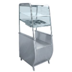 Прилавок для столовых приборов ПСПХ-70Т "ПРЕМЬЕР" полностью нерж., с хлебницей