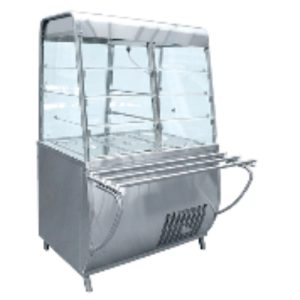 Прилавок-витрина холодильный ПВВ(Н)-70Т-С-НШ "ПРЕМЬЕР" полностью нерж.