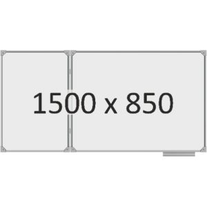 Доска школьная двухэлементная магнитная (маркер), 1500х850 мм. полимер, лев.