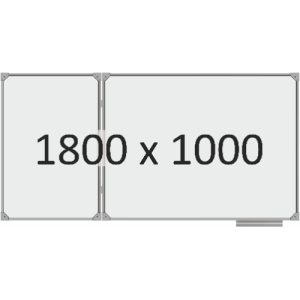 Доска школьная двухэлементная магнитная (маркер), 1800х1000 мм. полимер, лев.