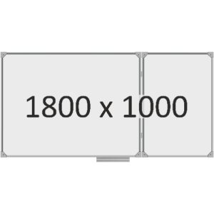 Доска школьная двухэлементная магнитная (маркер), 1800х1000 мм. полимер, прав.