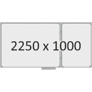 Доска школьная двухэлементная магнитная (маркер), 2250х1000 мм. полимер, прав.
