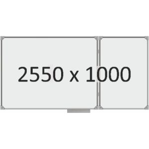 Доска школьная двухэлементная магнитная (маркер), 2550х1000 мм. полимер, прав.