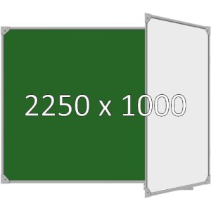 Доска школьная двухэлементная магнитная (мел+маркер), 2250х1000 мм. эмаль, прав.