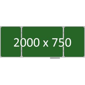 Доска школьная трехэлементная магнитная (мел), 2000х750 мм. эмаль