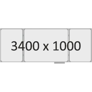 Доска школьная трехэлементная магнитная (маркер), 3400х1000 мм. полимер