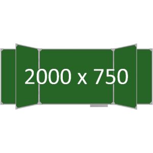 Доска школьная пятиэлементная магнитная (мел), 2000х750 мм. эмаль