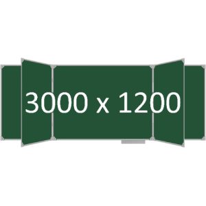 Доска школьная пятиэлементная магнитная (мел), 3000х1200 мм. полимер