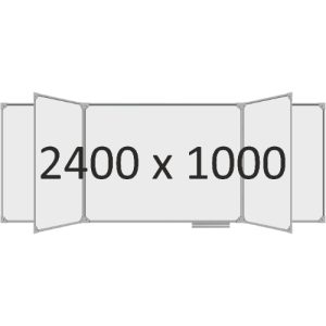 Доска школьная пятиэлементная магнитная (маркер), 2400х1000 мм. полимер