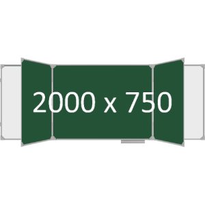 Доска школьная пятиэлементная магнитная (мел+маркер), 2000х750 мм. полимер