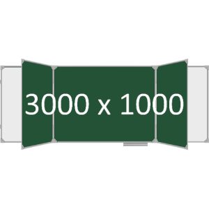 Доска школьная пятиэлементная магнитная (мел+маркер), 3000х1000 мм. полимер