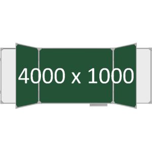 Доска школьная пятиэлементная магнитная (мел+маркер), 4000х1000 мм. полимер