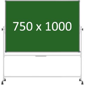 Доска 2-сторонняя поворотная передвижная магнитная (мел), 750х1000 мм. эмаль