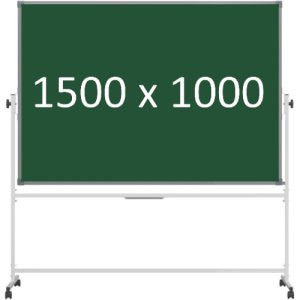 Доска 2-сторонняя поворотная передвижная магнитная (мел), 1500х1000 мм. полимер