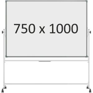 Доска 2-сторонняя поворотная передвижная магнитная (маркер), 750х1000 мм. полимер